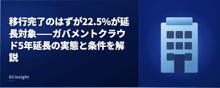 移行完了のはずが22.5%が延長対象——ガバメントクラウド5年延長の実態と条件を解説