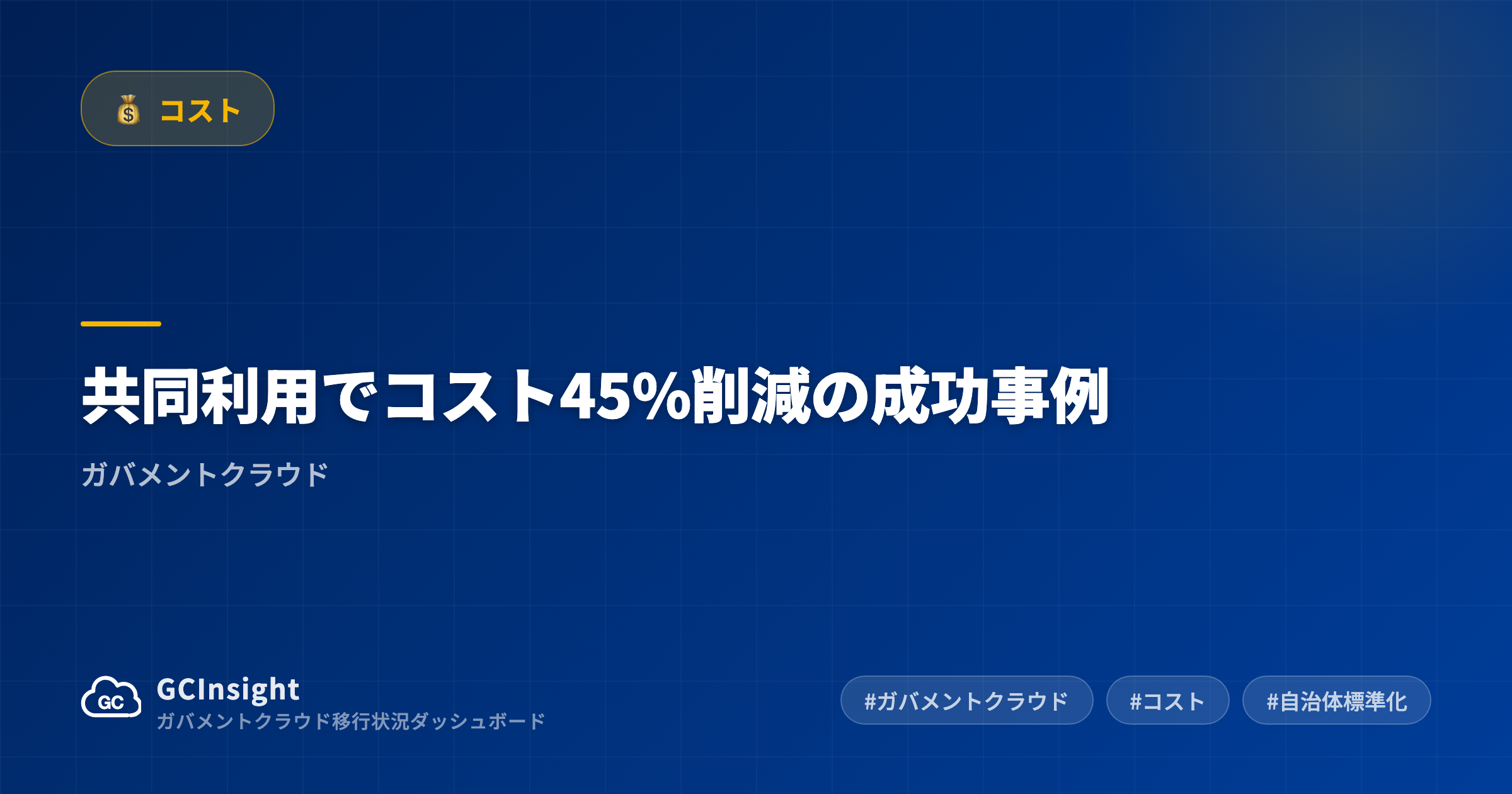 共同利用でコスト45%削減の成功事例|ガバメントクラウド